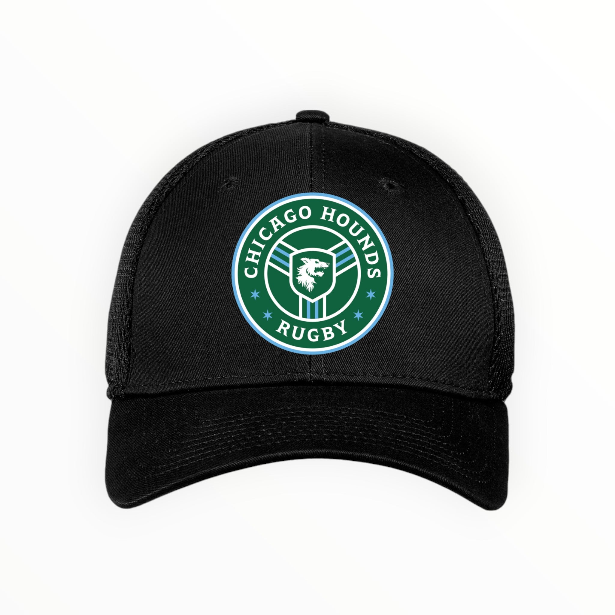 Chicago Hounds Primary Logo New Era Stretch Fit Mesh Cap - NE1020 Black