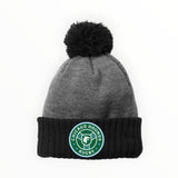 Chicago Hounds Primary Logo Patch New Era Colorblock Cuffed Sideline Beanie - NE904 Black/Heather Grey