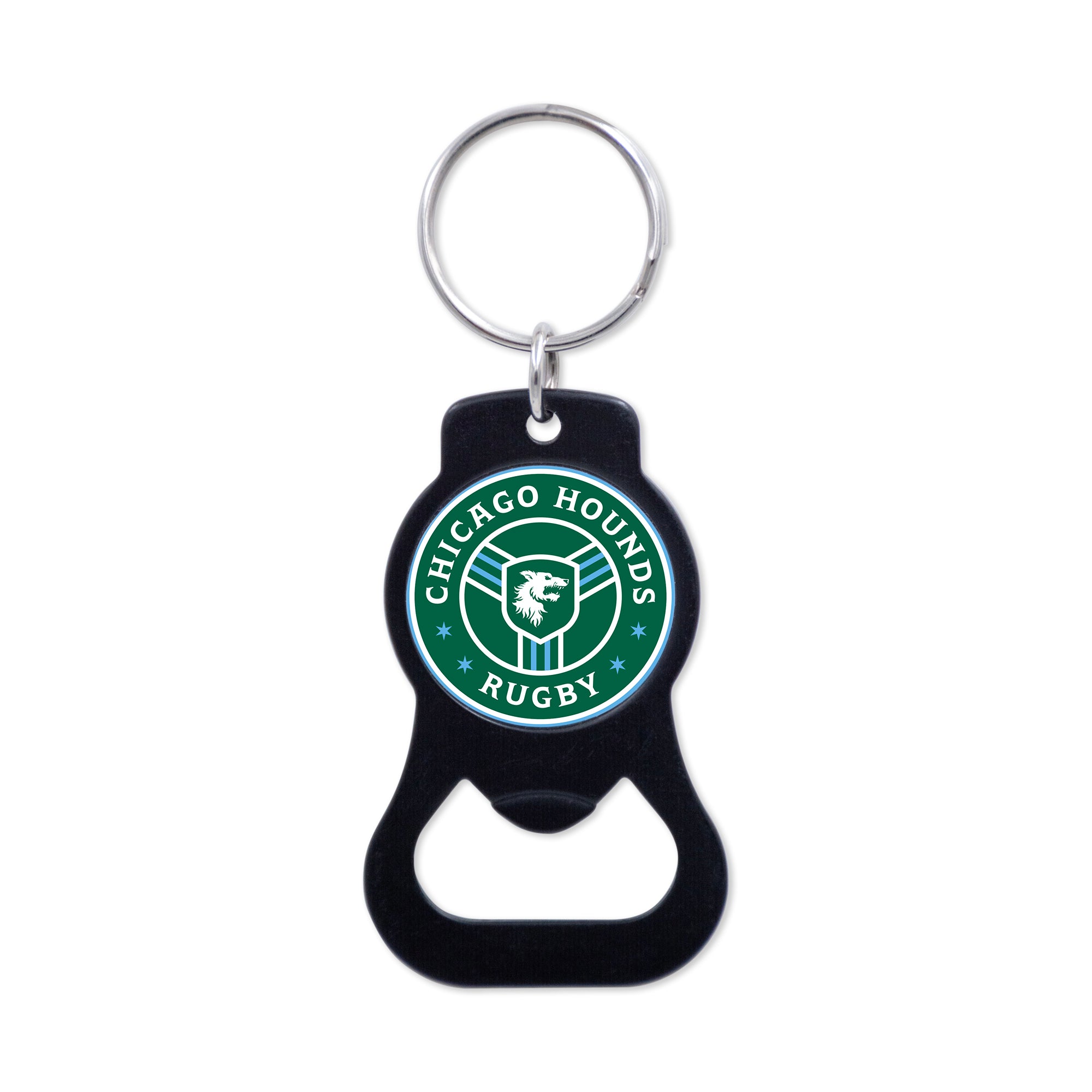 Chicago Hounds Round Bottle Opener Key Ring