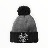 Chicago Hounds Black Primary Logo Patch New Era Colorblock Cuffed Beanie - NE904 Black/Heather Grey