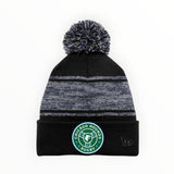 Chicago Hounds Primary Logo Patch New Era Knit Chilled Pom Sideline Beanie - NE909 Black/Graphite