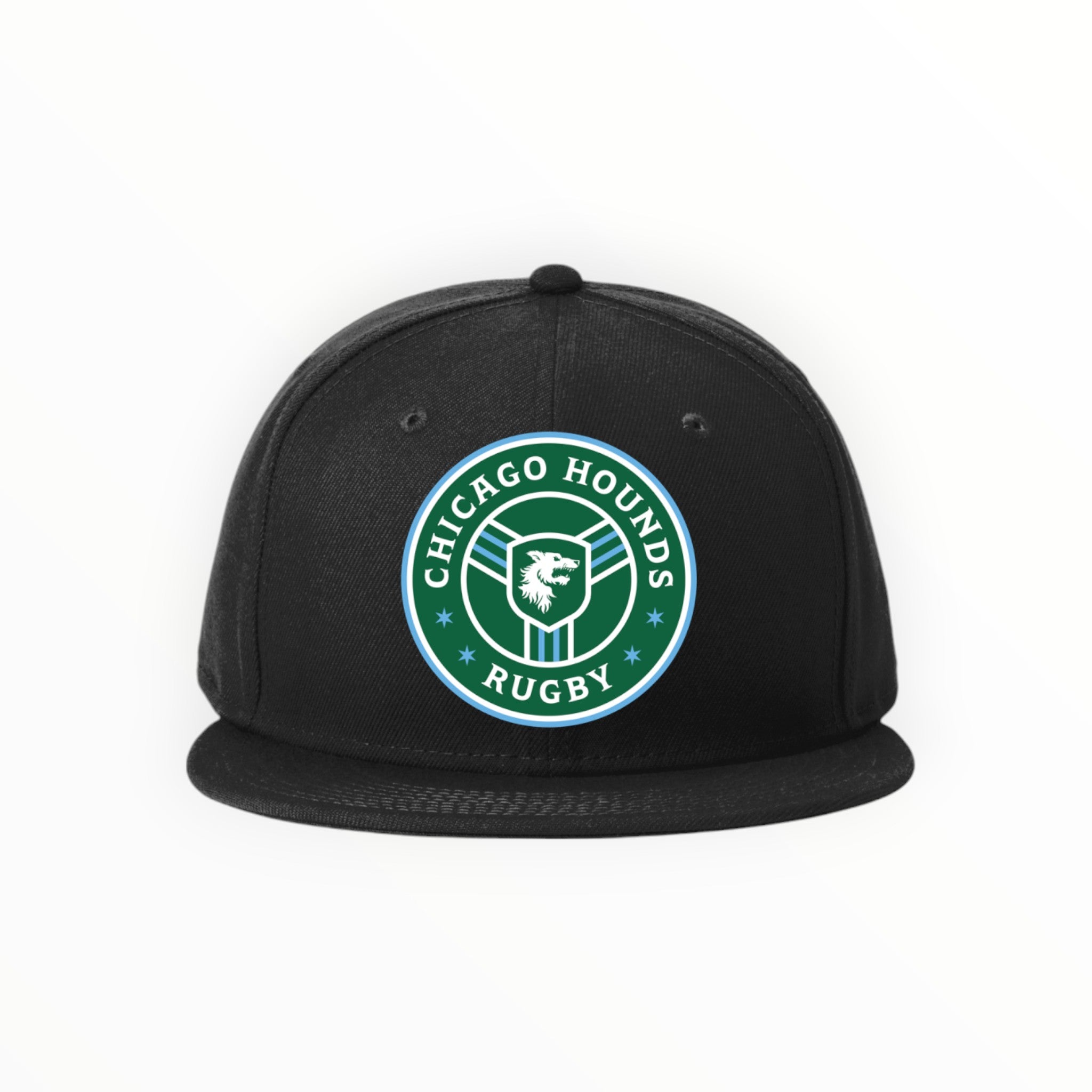 Chicago Hounds Primary Logo New Era Standard Fit Flat Bill Snapback Cap - NE4020 Black