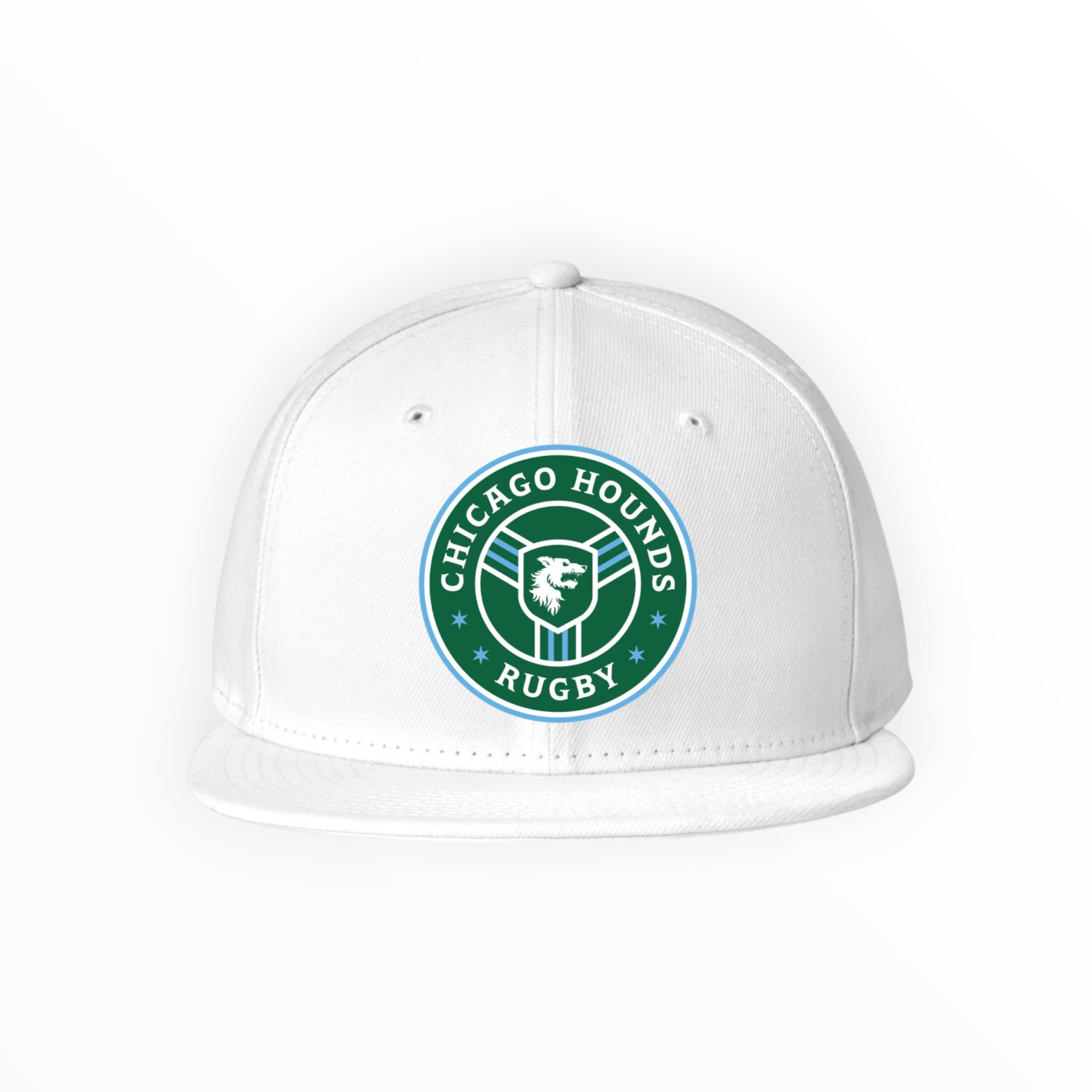 Chicago Hounds Primary Logo New Era Standard Fit Flat Bill Snapback Cap - NE4020 White
