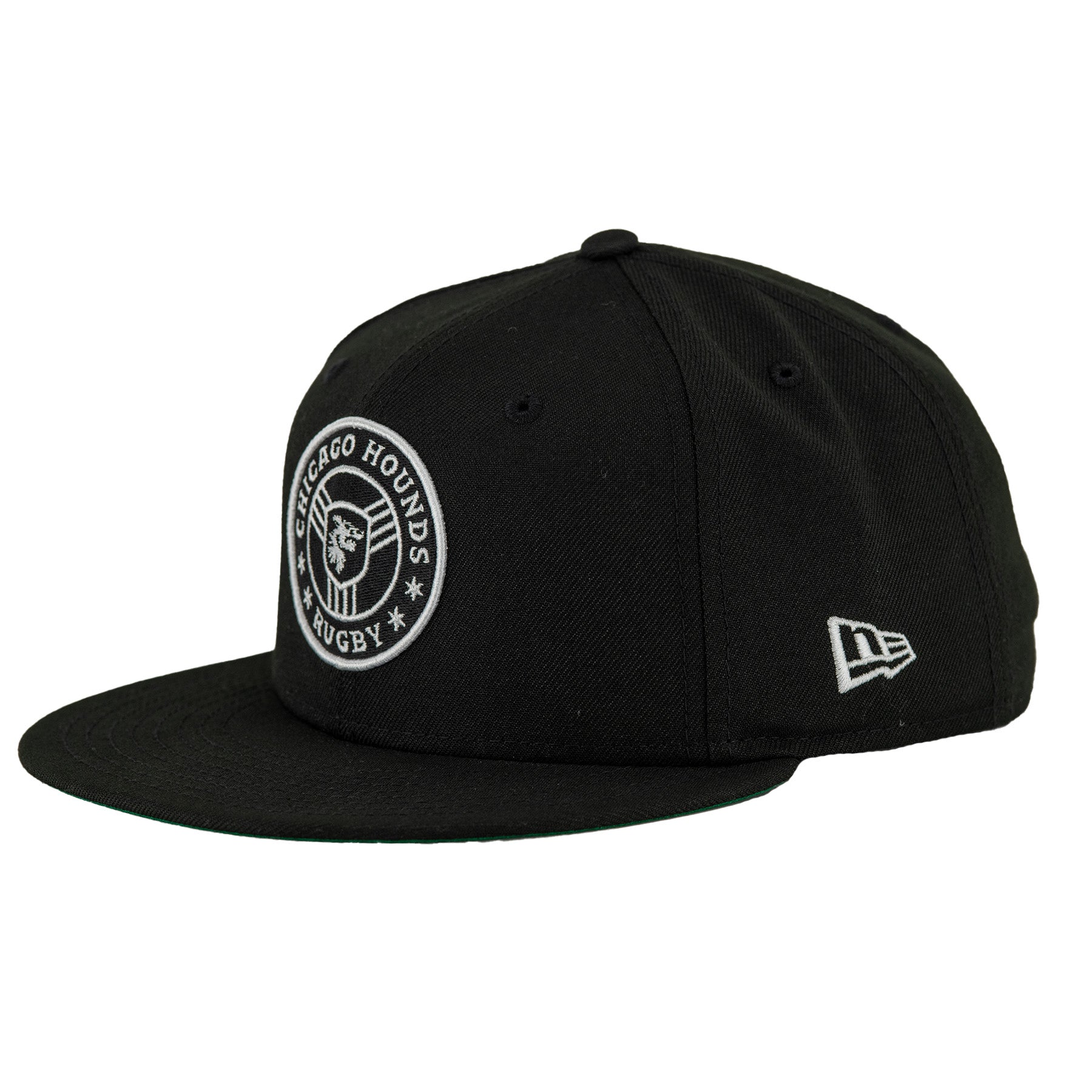 Chicago Hounds Black/White Primary Logo New Era Black 9FIFTY Snapback Hat