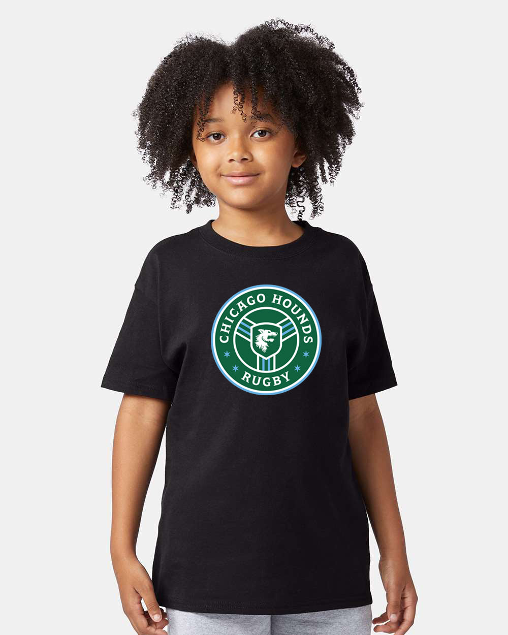 Chicago Hounds Primary Logo Champion Youth T-Shirt - T435 Black